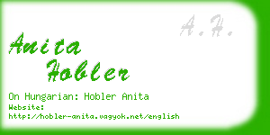 anita hobler business card